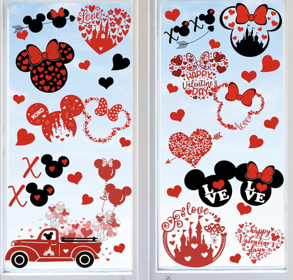 Valentine’s Day window clings