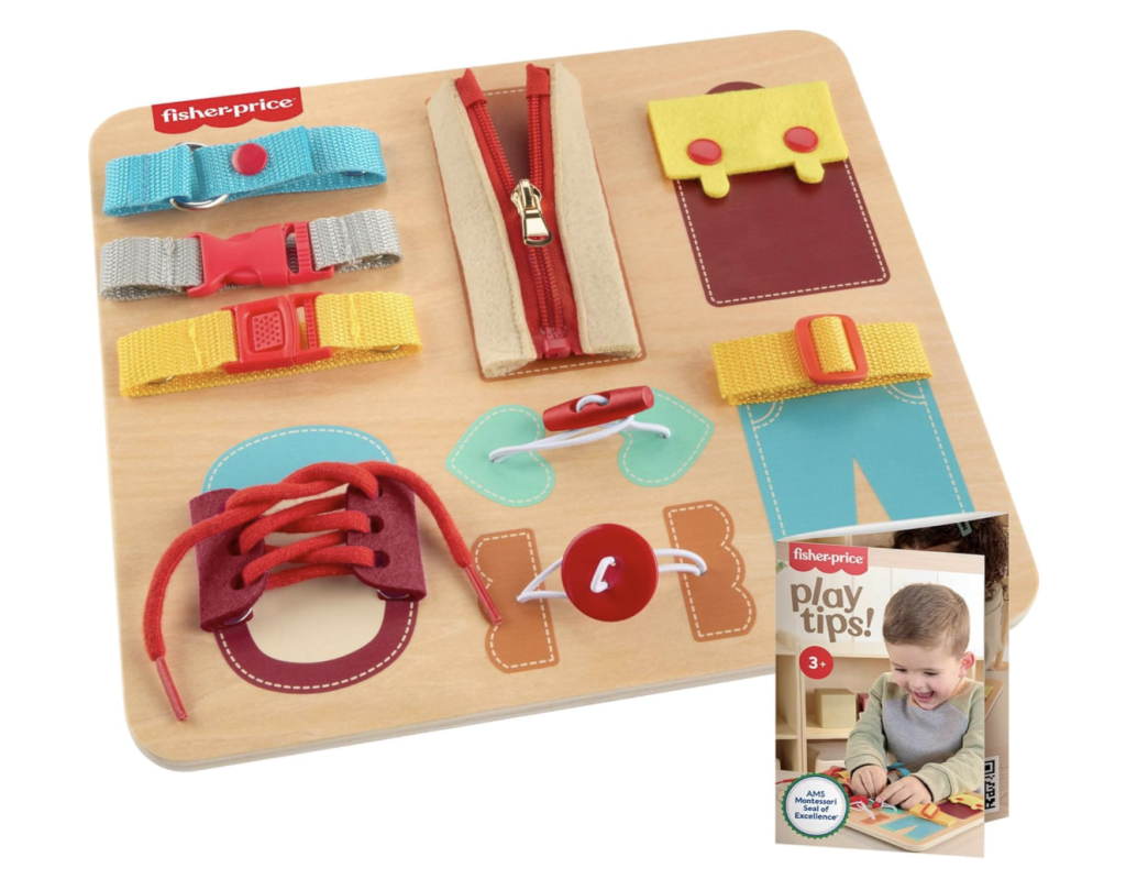 Fisher-Price Wooden Montessori Dressing Board!