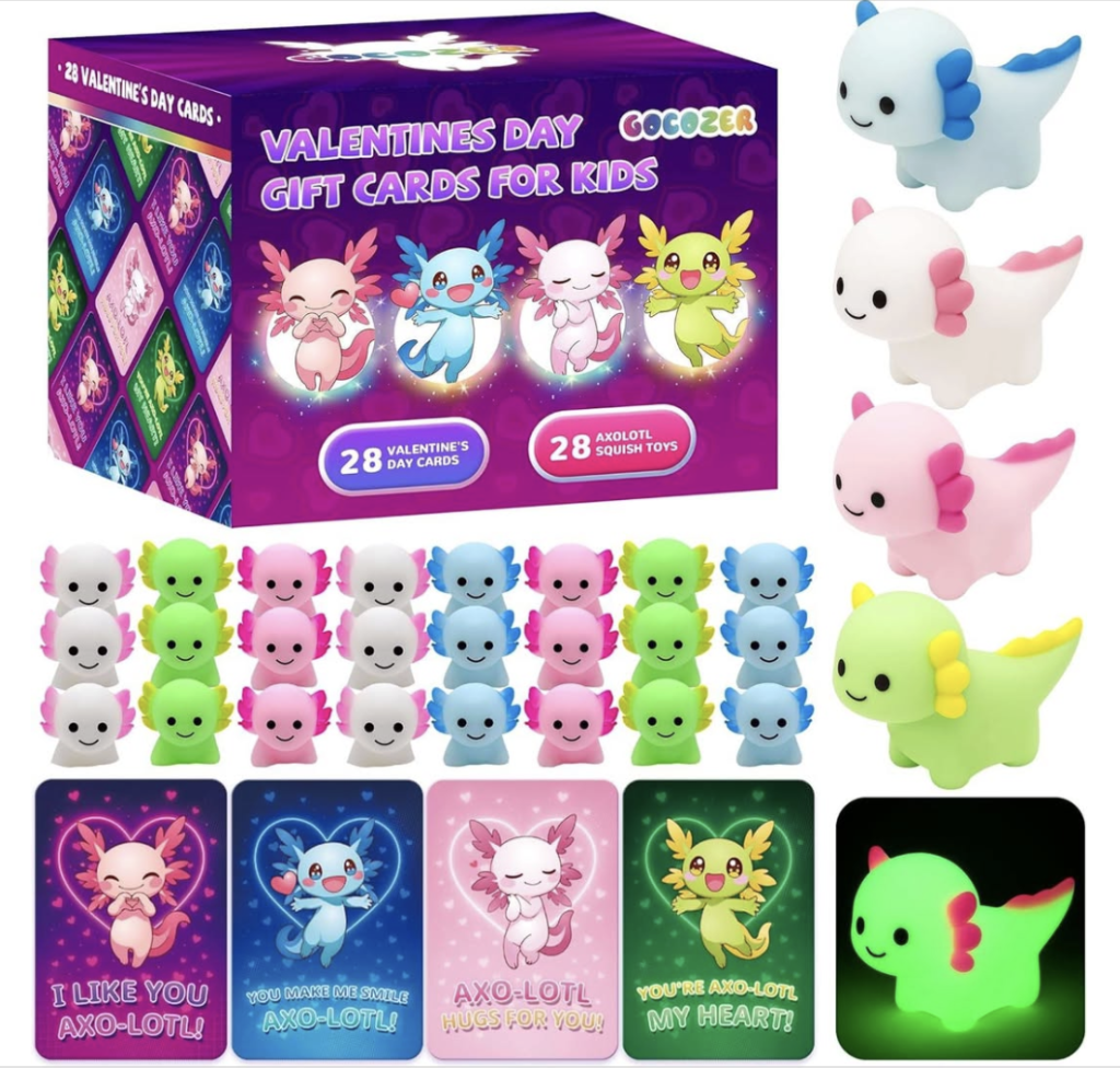 glow-in-the-dark axolotl cards