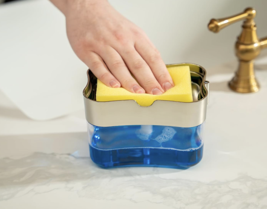 Dish soap dispenser + sponge holder!