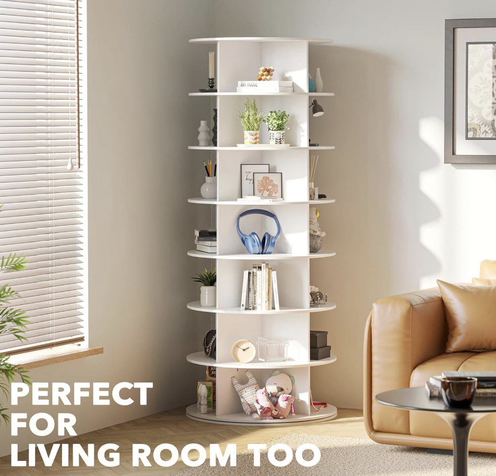 Rotating shoe rack tower!