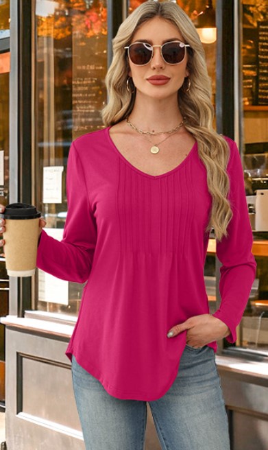 V-Neck Pleated Top!