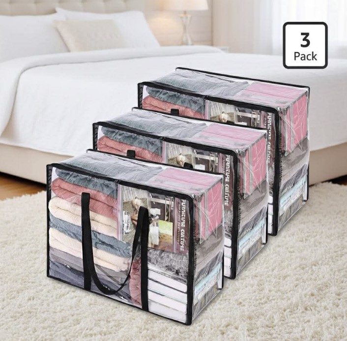 Set of 3 clear heavy duty storage bags!