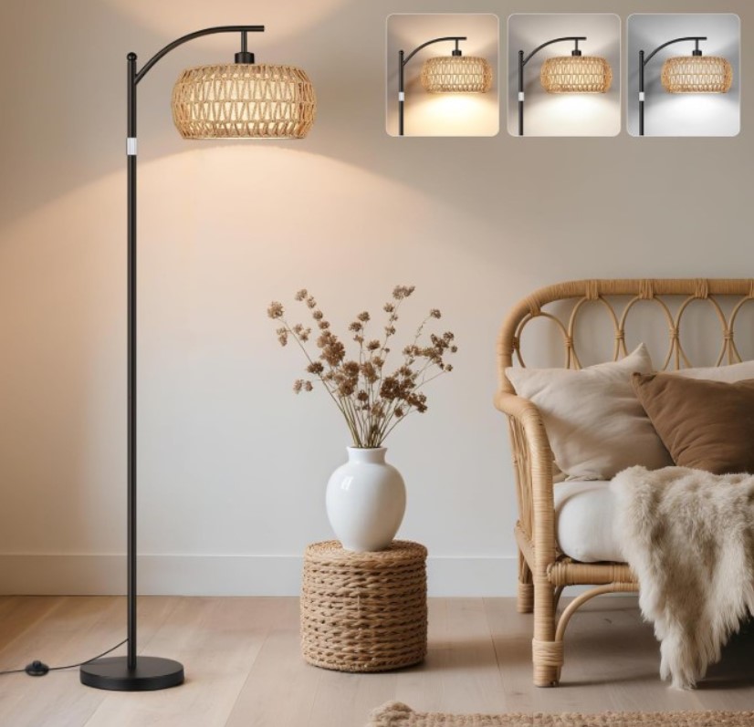 Pretty rattan floor lamp!