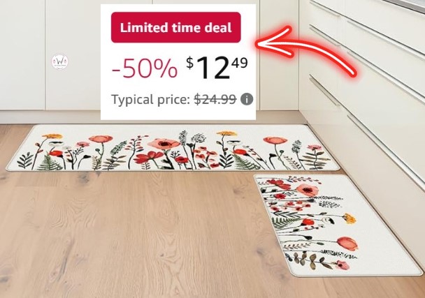 Set of 2 Floral Kitchen Mats