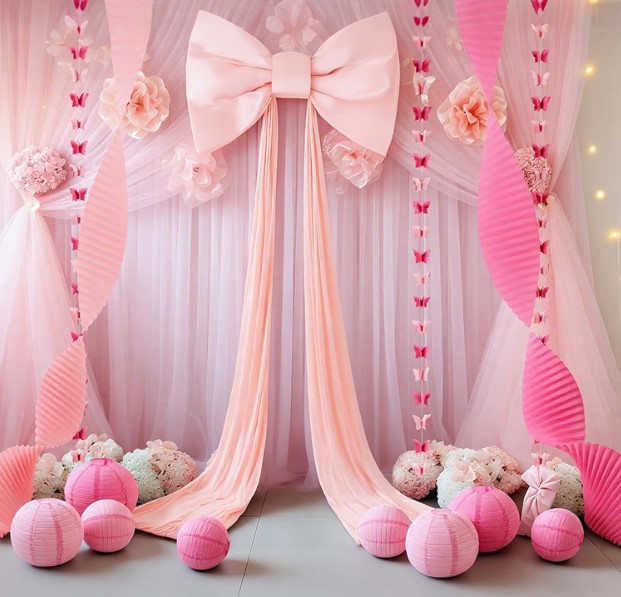 14 Pcs Valentine’s Day Pink Large Bow Decor Kit!