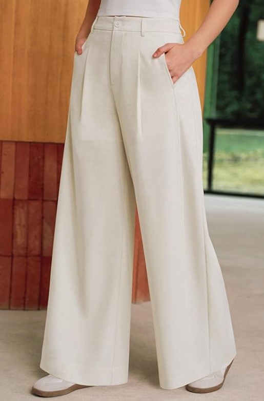 Arach&Cloz Linen Blend Wide Leg Dress Pants!