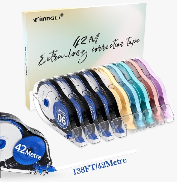 10-Pack Extra-long Precision White Correction Tape!
