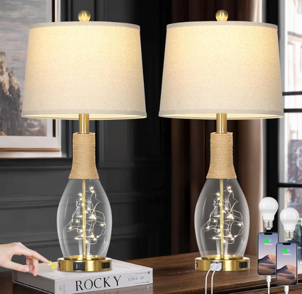 Set of 2 Boho Table Lamps!