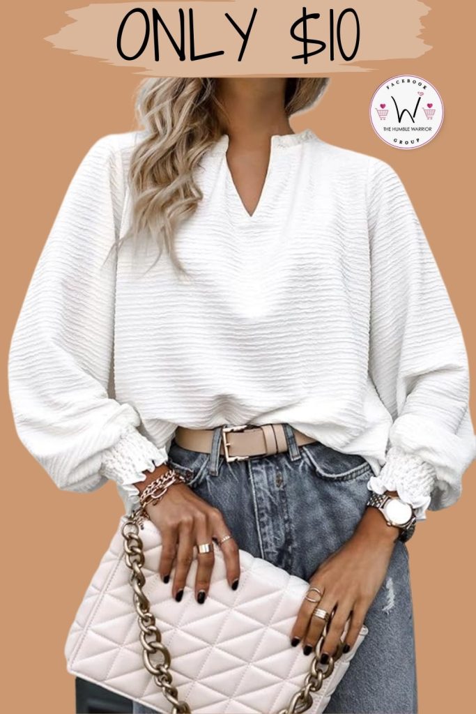 Long Sleeve V Neck Top