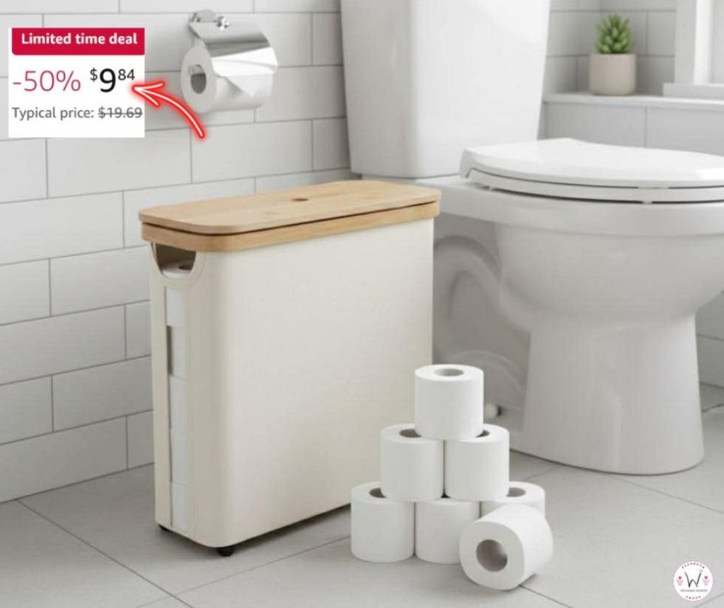 Toilet paper storage organizer with lid!