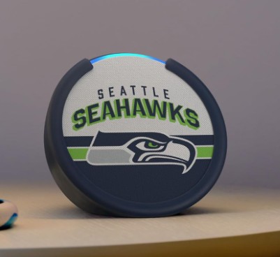 Amazon Echo Pop – Officially Licensed NFL Limited-Edition Seattle Seahawks edition!