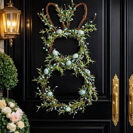 door, window and and wall wreath