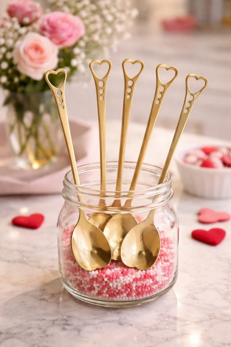 10-piece heart-shaped dessert spoon set