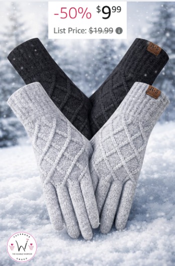 2 Pairs of Winter Gloves for Women