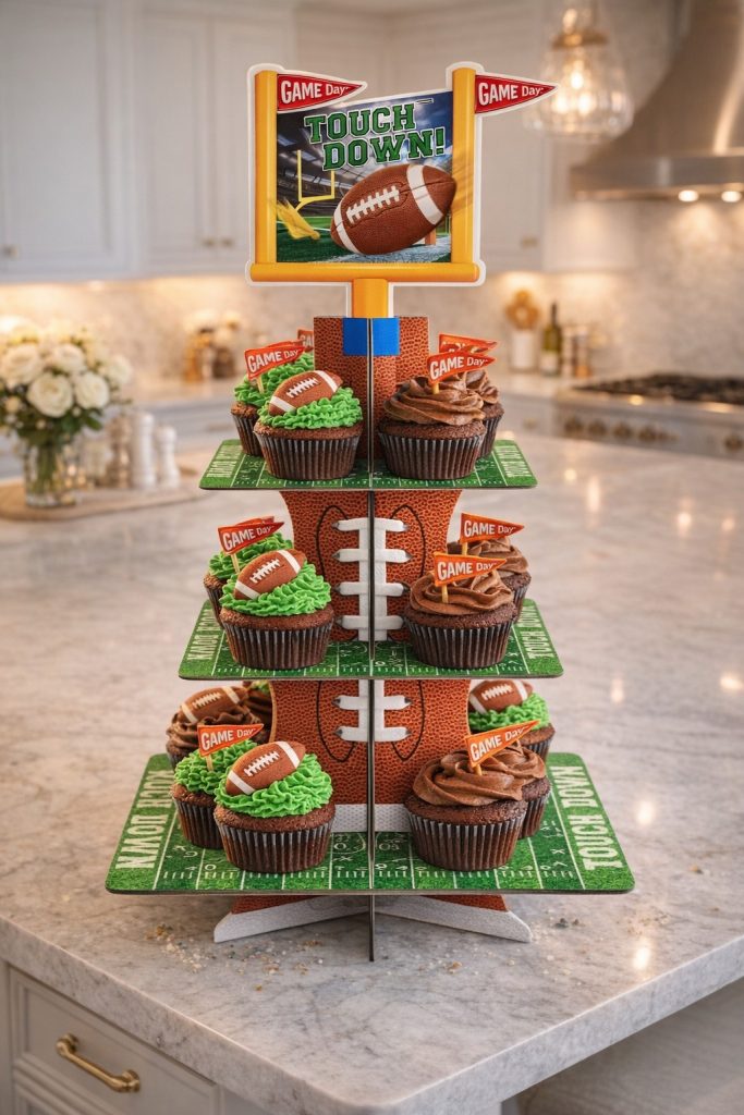 touchdown football cupcake and snack stand