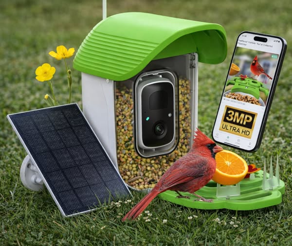 bird lovers feeder with camera