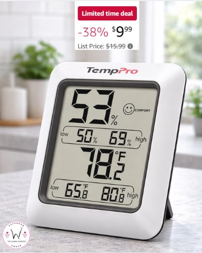 TempPro TP50 displays both temperature and humidity levels
