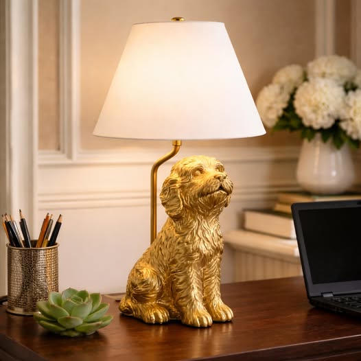 golden doodle table lamp