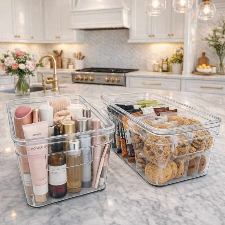 clear stackable bins
