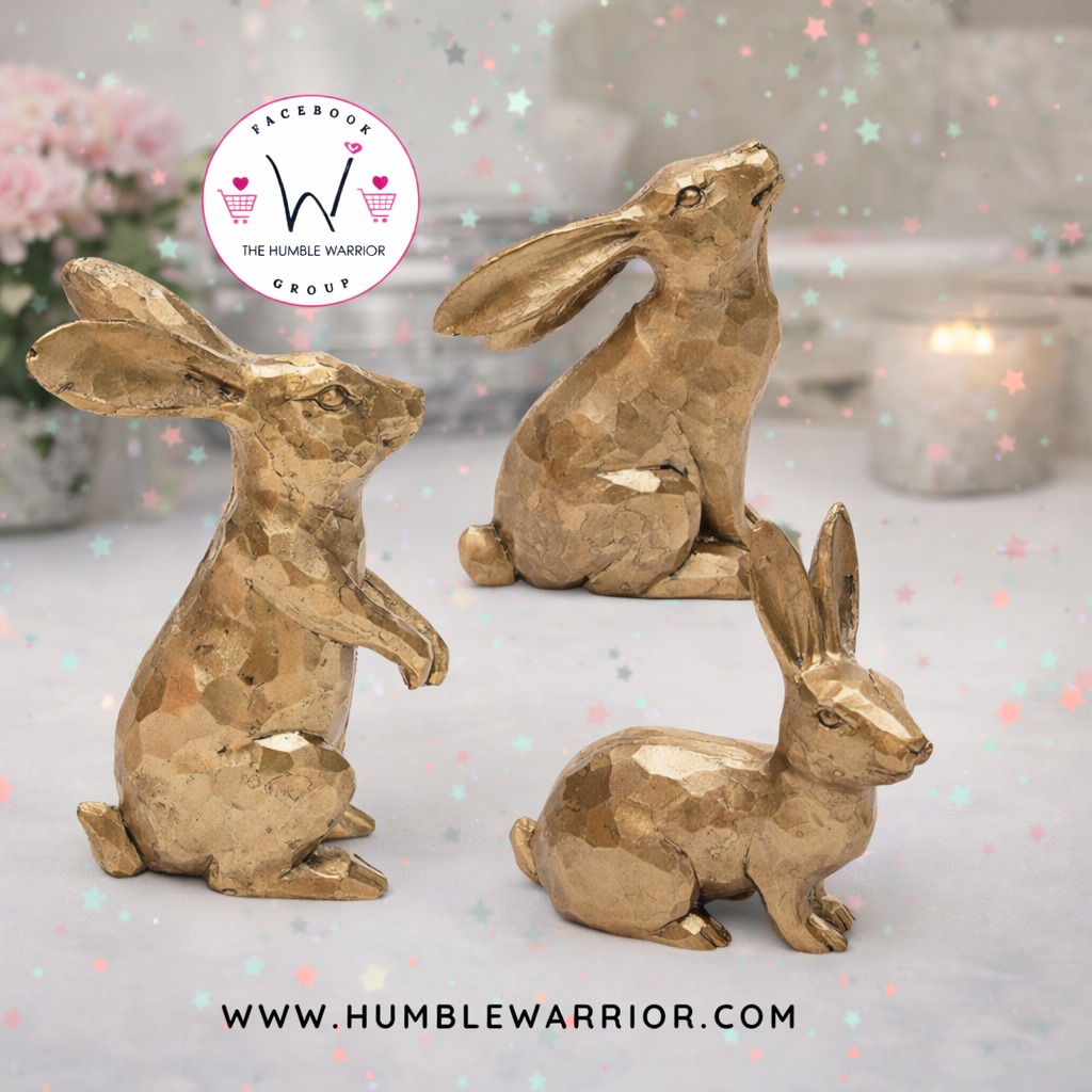 Golden Polyresin Bunny Decor Rabbit Figurines