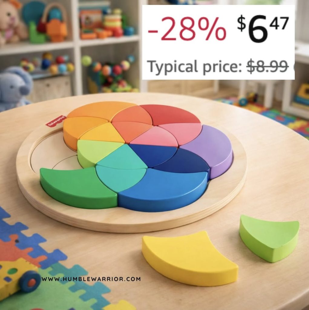 Fisher-Price Wood Preschool Toy Color Wheel Puzzle