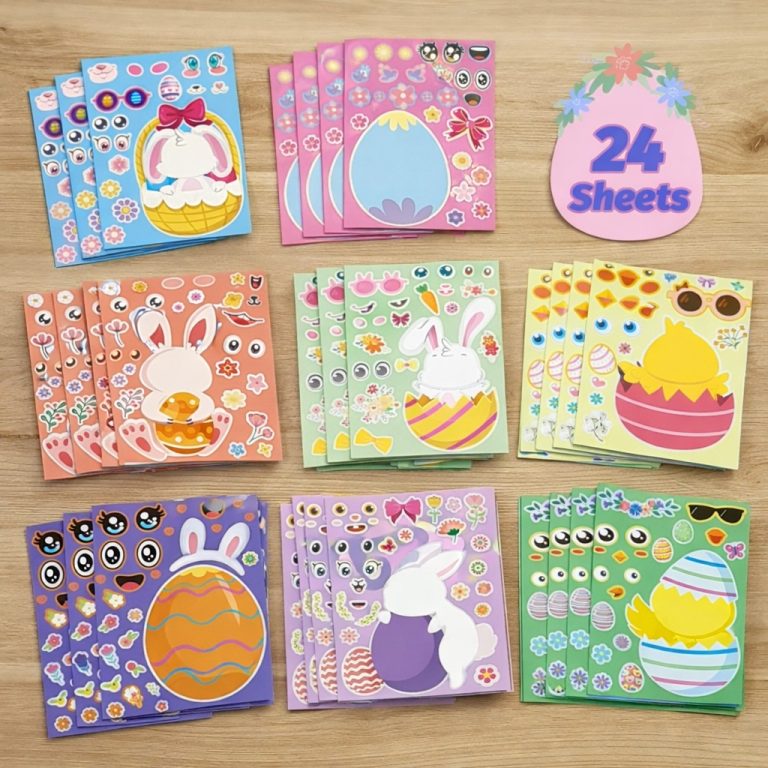 Easter face sticker sheets