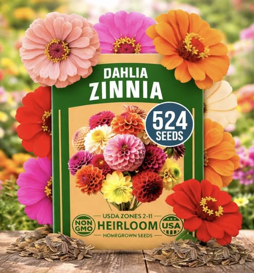 HOME GROWN Zinnia Dahlia Seeds Pack