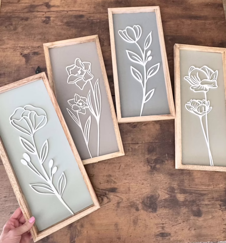 3D Wooden Floral Wall Decor Set!