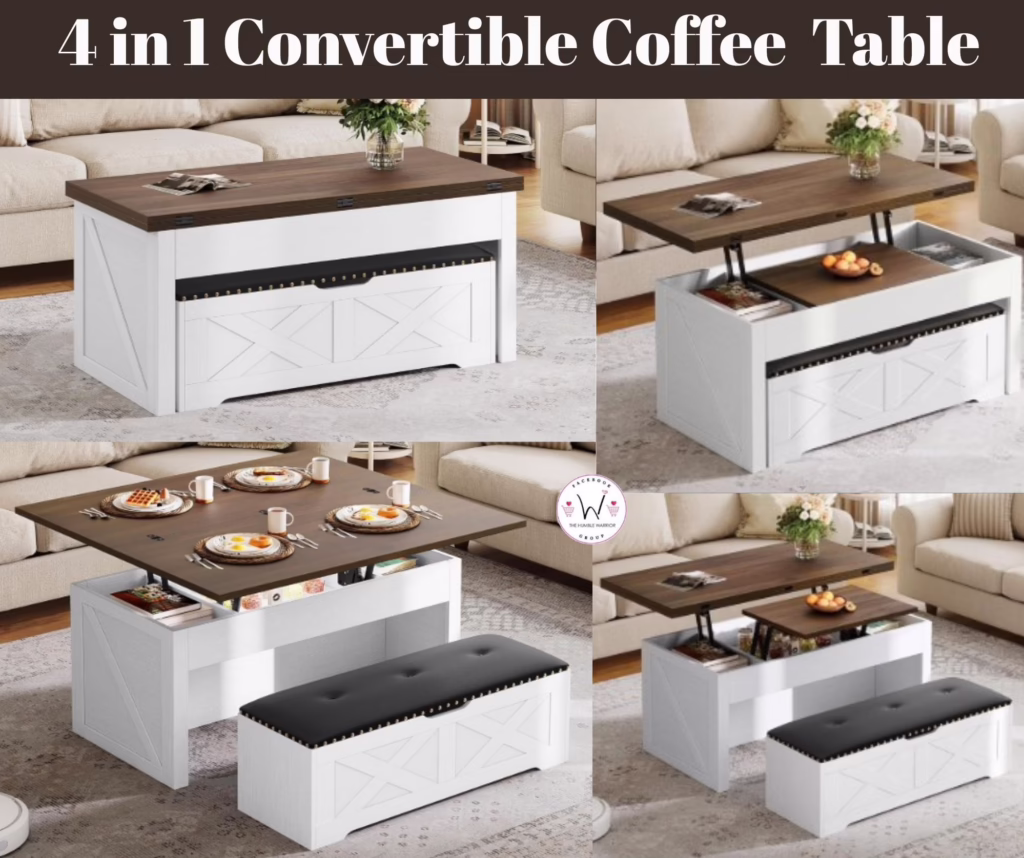 4 In 1 Convertible Coffee Table
