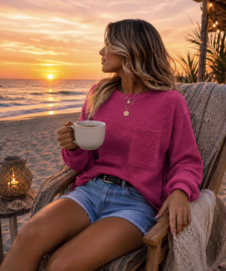 Dokotoo Womens Waffle Knit Tops