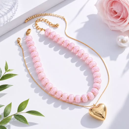 Chunky Heart Penadnt Necklace