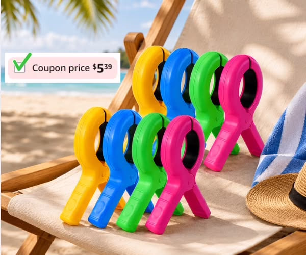 Large Beach Towel Clips