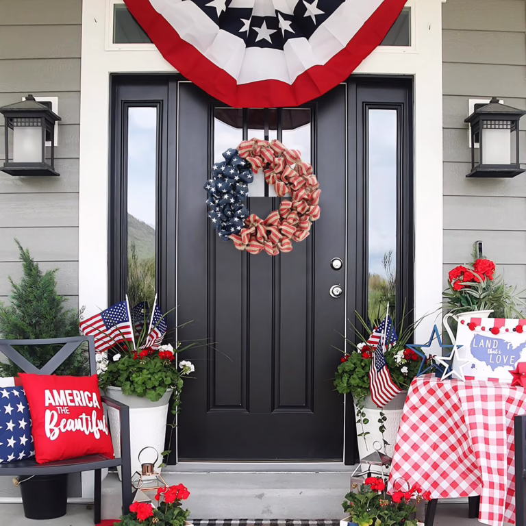 Patriotic Burlap Wreath