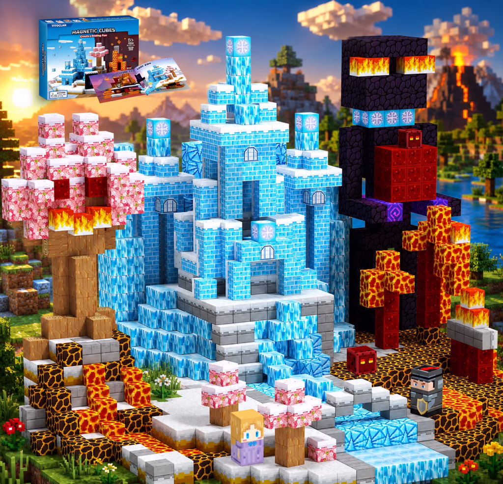 ✨ Magnetic Block Fun! 🧊🔥