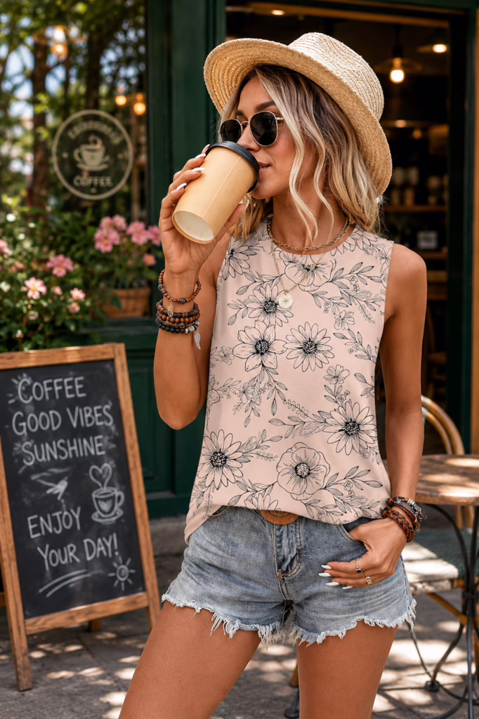 Floral Sleeveless Top