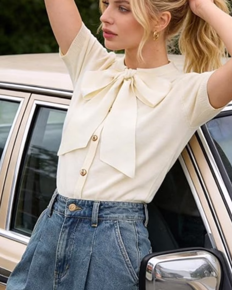 Satin Bow Blouse