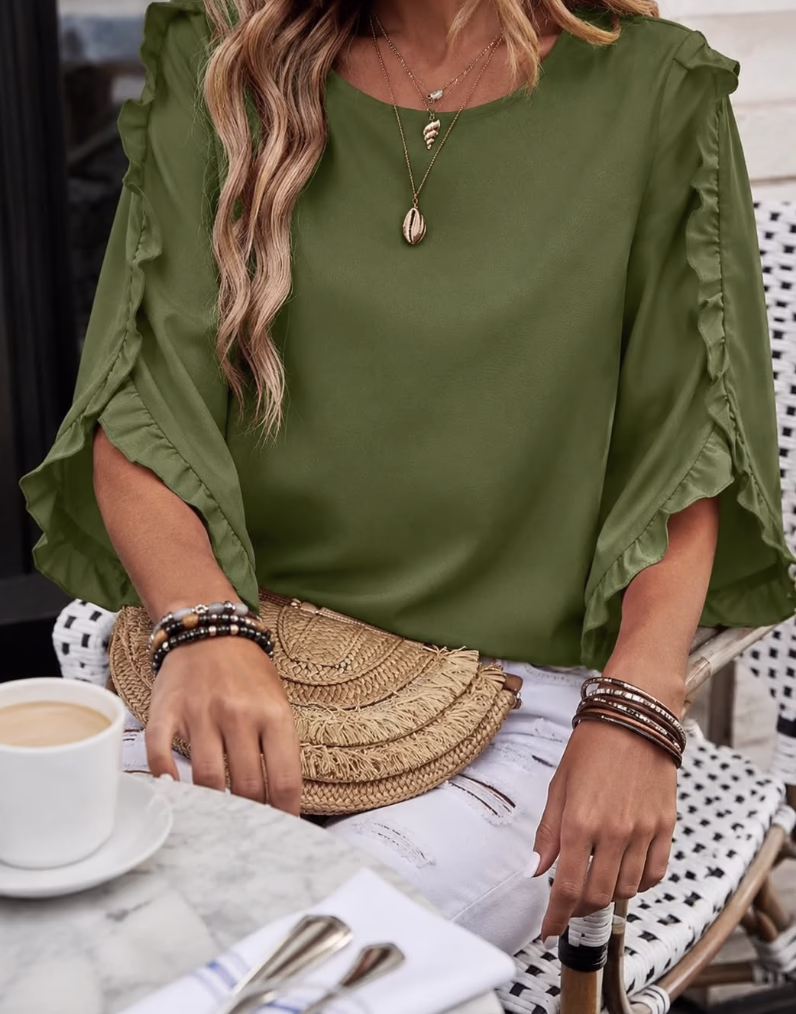 Ruffle Sleeve Blouse!