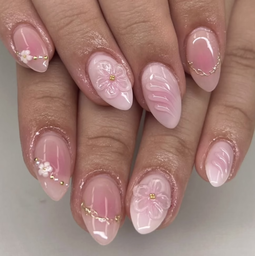 Flower press-on nails!