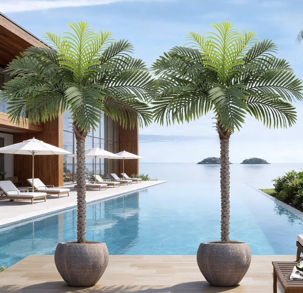 Faux palm trees!