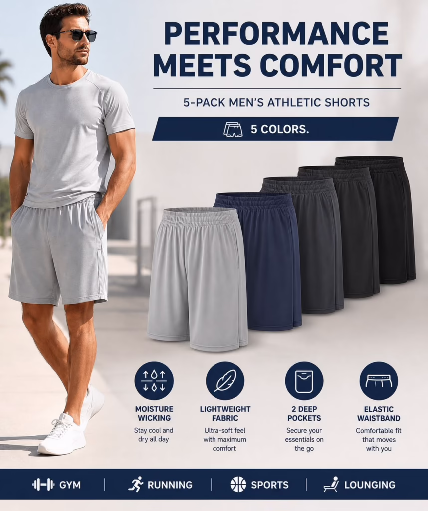 Men’s Shorts – 5 Pairs