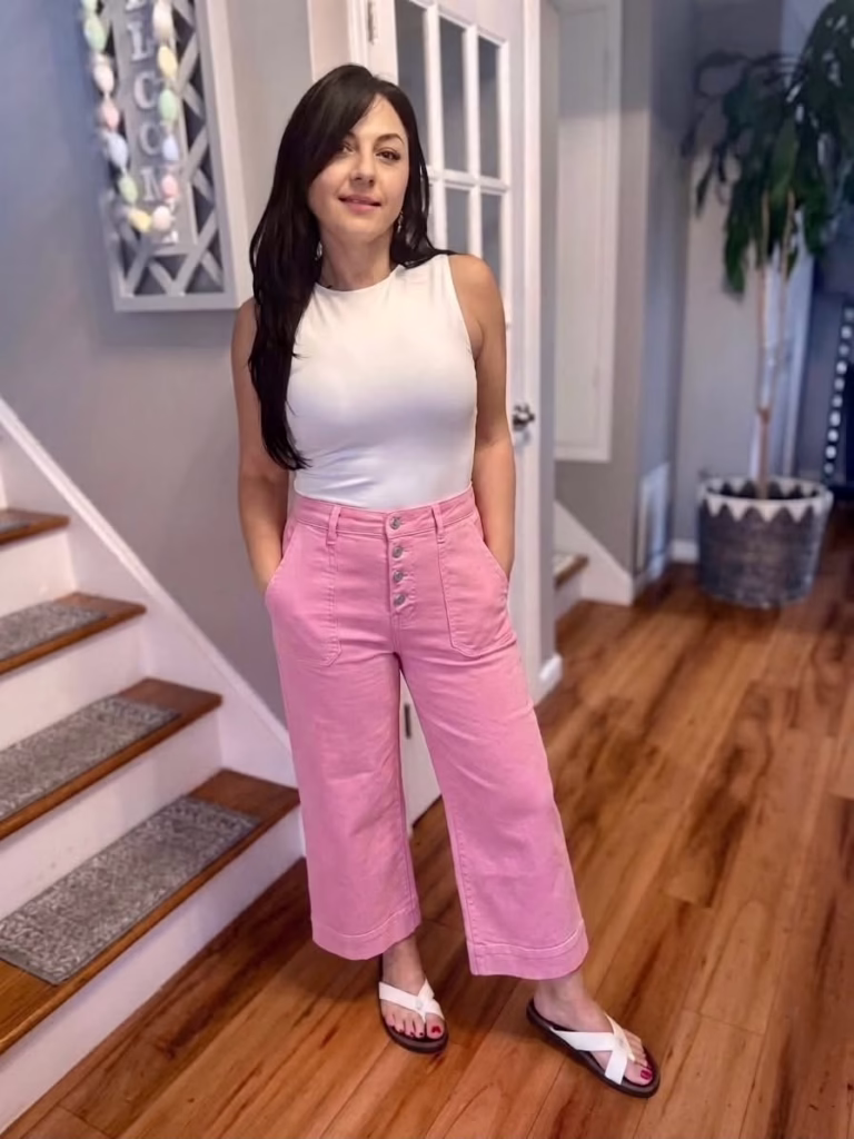 luvamia Pink Cropped Jeans