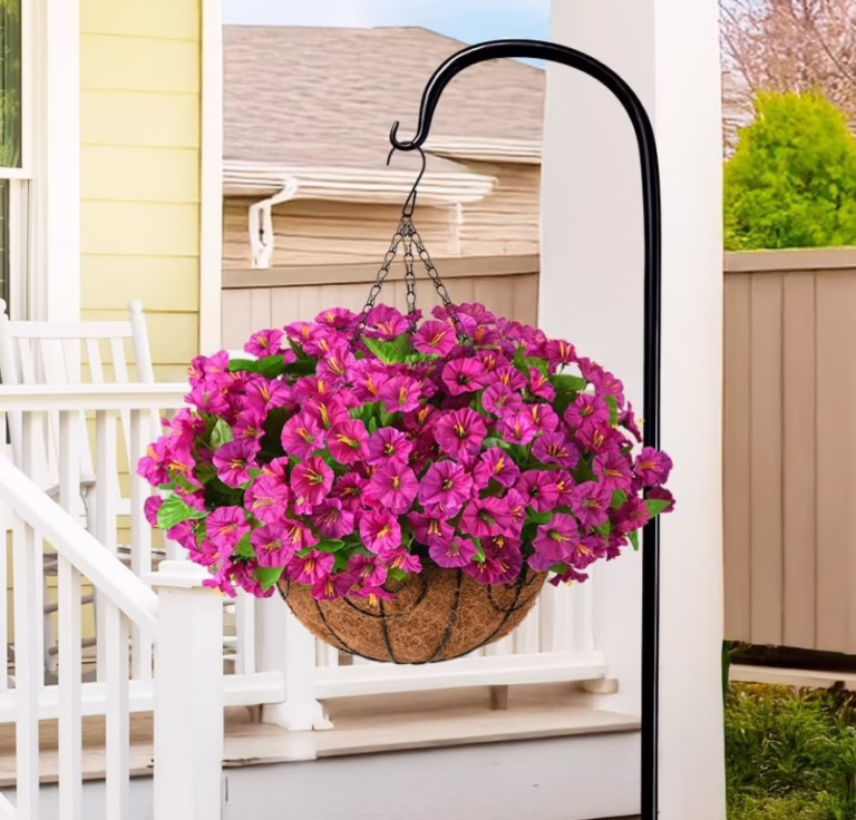Artificial flower hanging basket