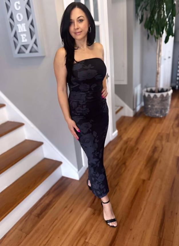 BTFBM strapless mesh bodycon dress