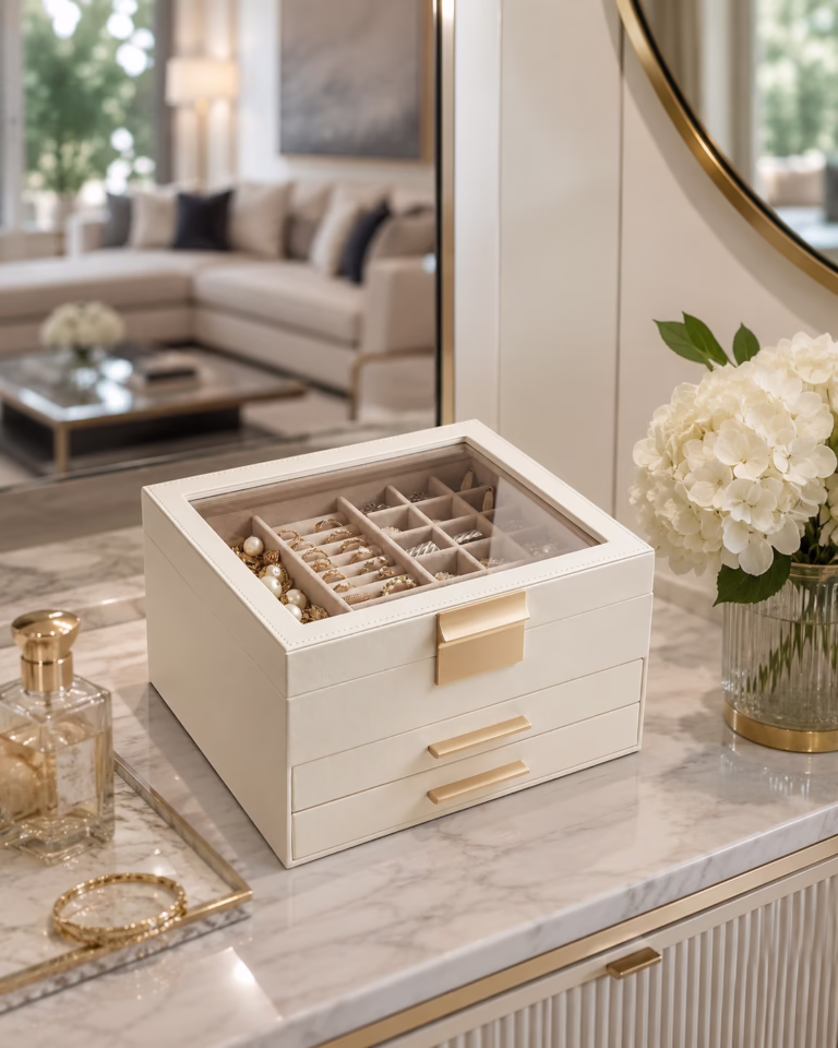 Glass Lid Jewelry Box