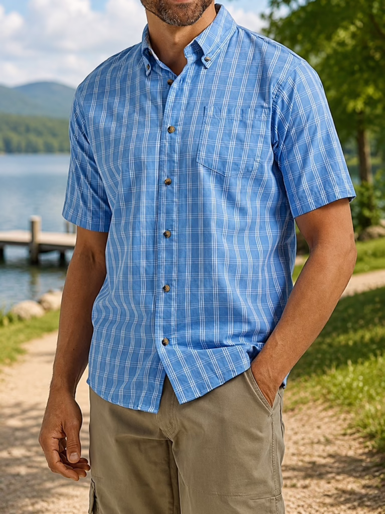 Wrangler Men’s Short Sleeve Classic Plaid Shirt