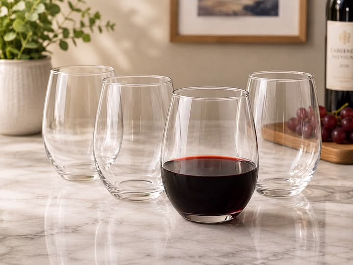 Stemless Red Wine Glasses