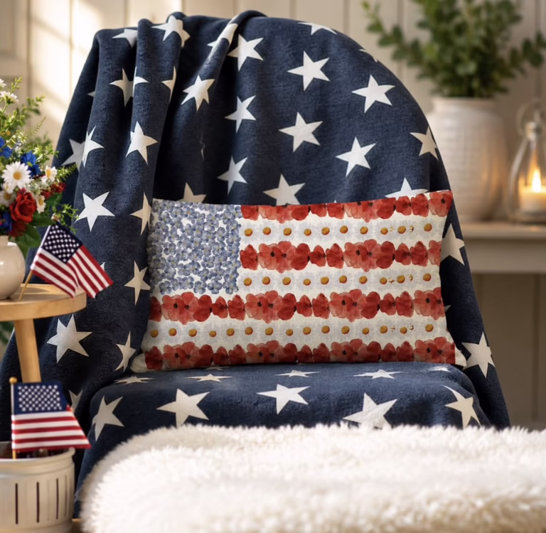 Patriotic pillow cover