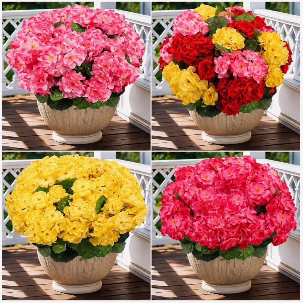 faux geraniums