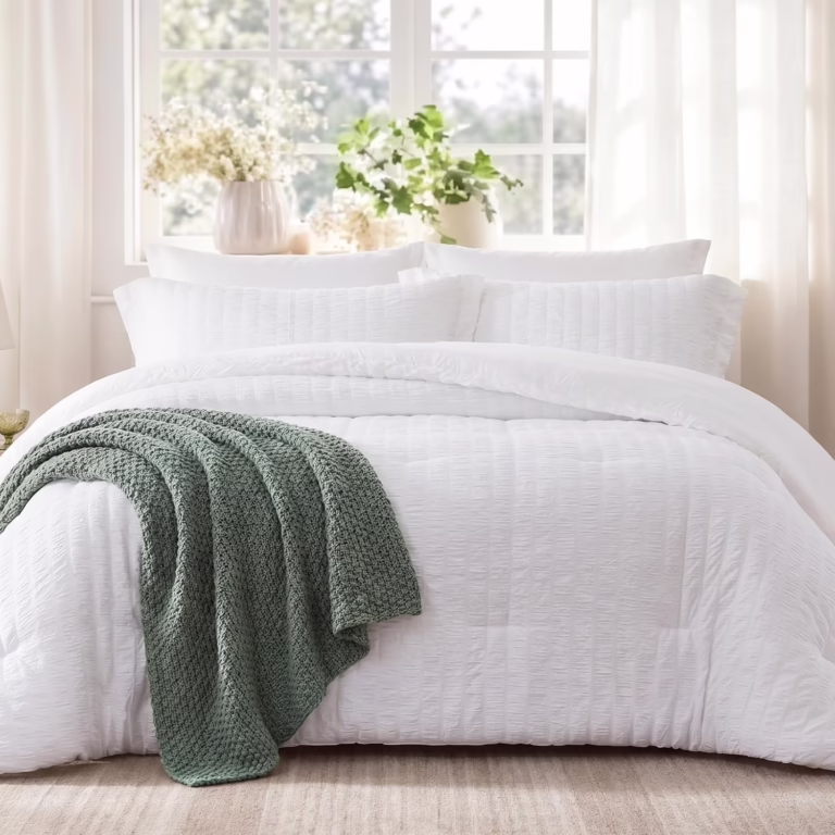 crisp white bedding